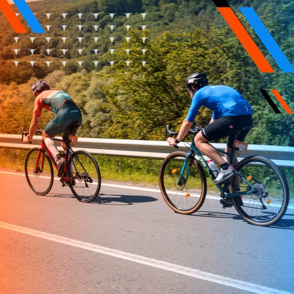 Cyclists on the bike course – Sprint distance triathlon, Transylvania Triathlon Festival
